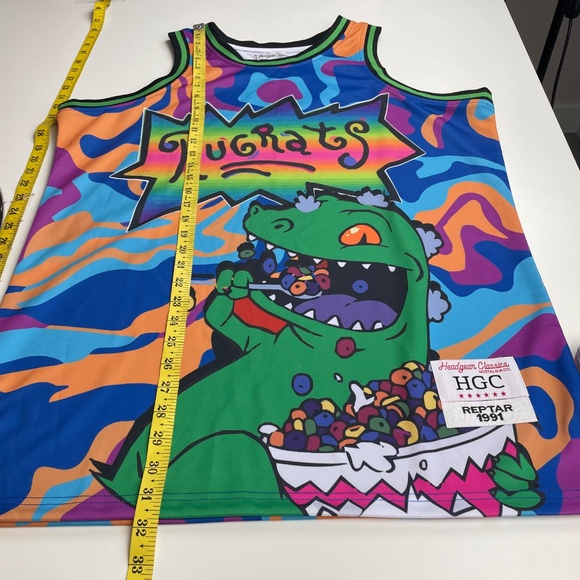 Headgear Classics Mens Nickelodeon Rugrats Reptar Cereal Baskeball Jersey XL - Picture 8 of 9